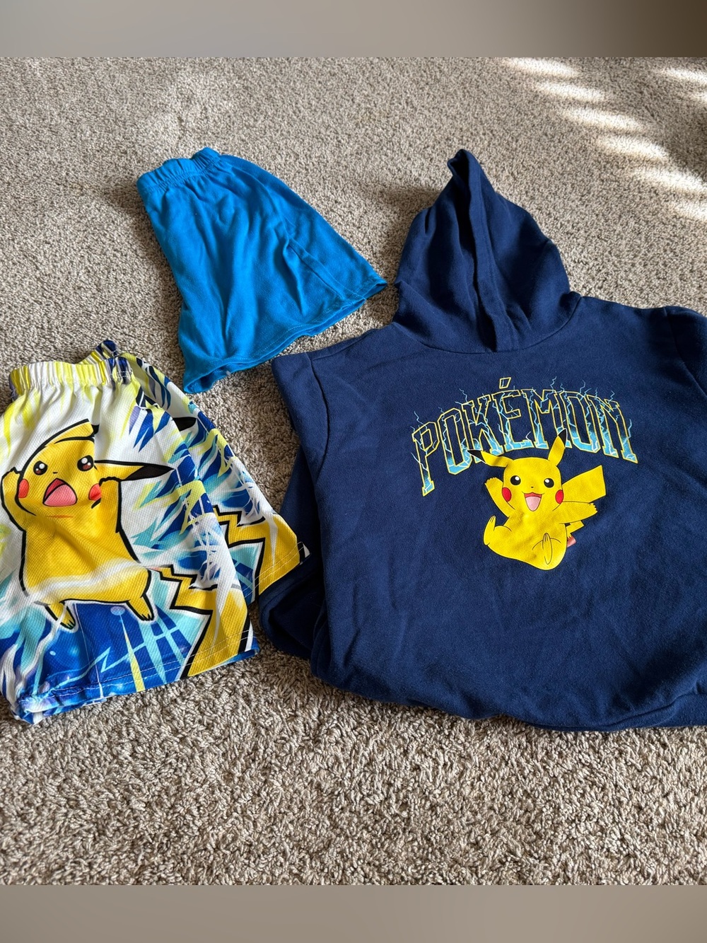 Boys' Navy Pikachu Hooded Sweatshirt